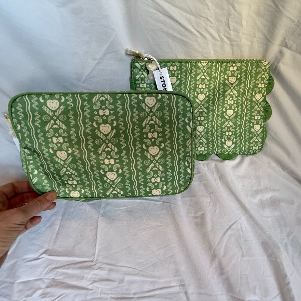 NWT Stoney Clover Lane - Flat Pouch and Medium Pouch - Pesto Pasta